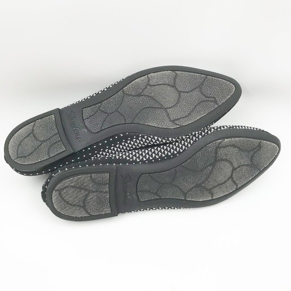 SKECHERS Cleo Hot Dot Black White Stretch Knit Flats Womens 10 - Picture 8 of 8